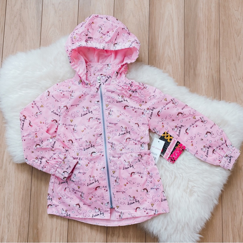 Pink Platinum, unicorn jacket, size 4